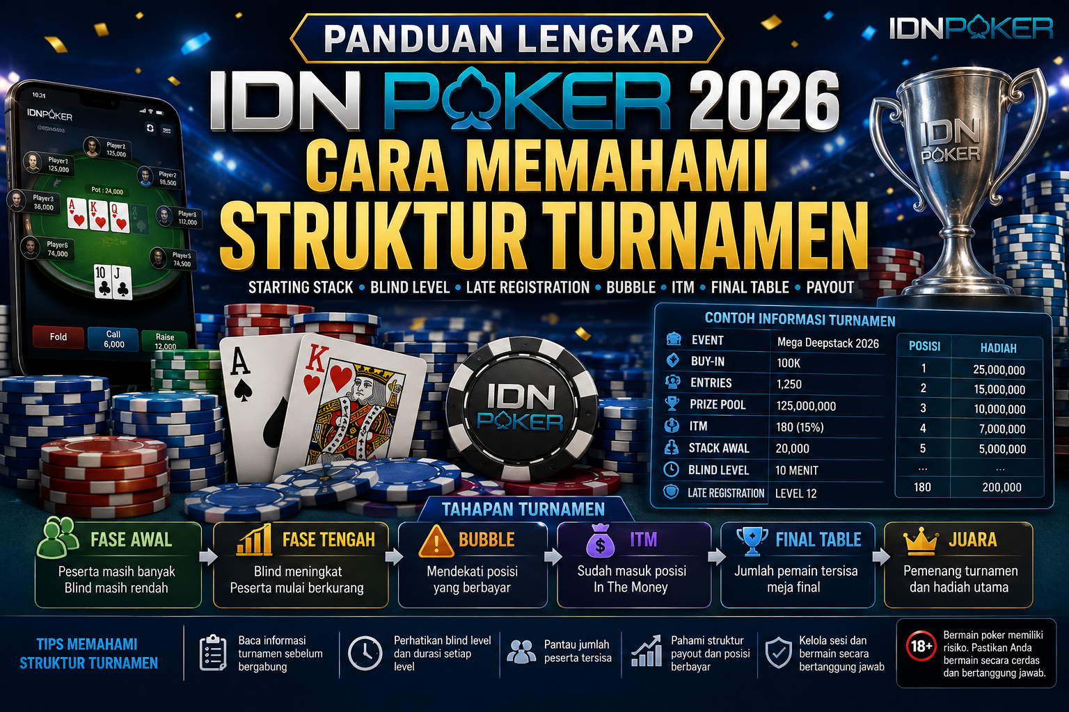 IDN Poker 2026 panduan memahami struktur turnamen